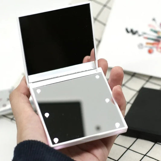 6 LED Travel Makeup Mirror – Pocket & Foldable